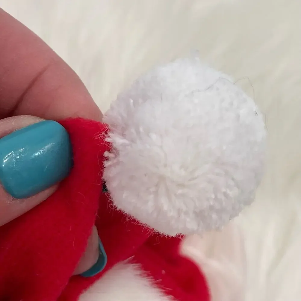 Vintage Christmas Stocking Teddy Bear Plush Santa Hat Red 1988 READ DSCPRT